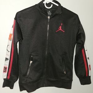 Kids Black and Red Jacket Jordan 23 Medium Boys 10-12 Full Zip Nike